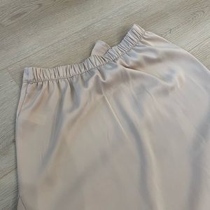 Satin Midi Skirt with Asymmetrical Hem
